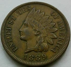 US 1889 Indian Head Cent  **