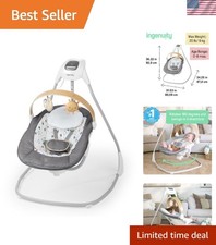 Compact  Stylish Baby Swing - 3 Directions, 8 Melodies, Lightweight Design