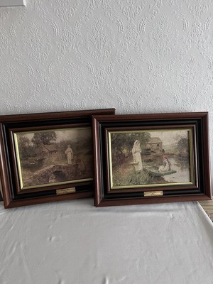 Pair of Framed Prints By Henry King  (14 x 11 ) Fetching Water and On a Picnic