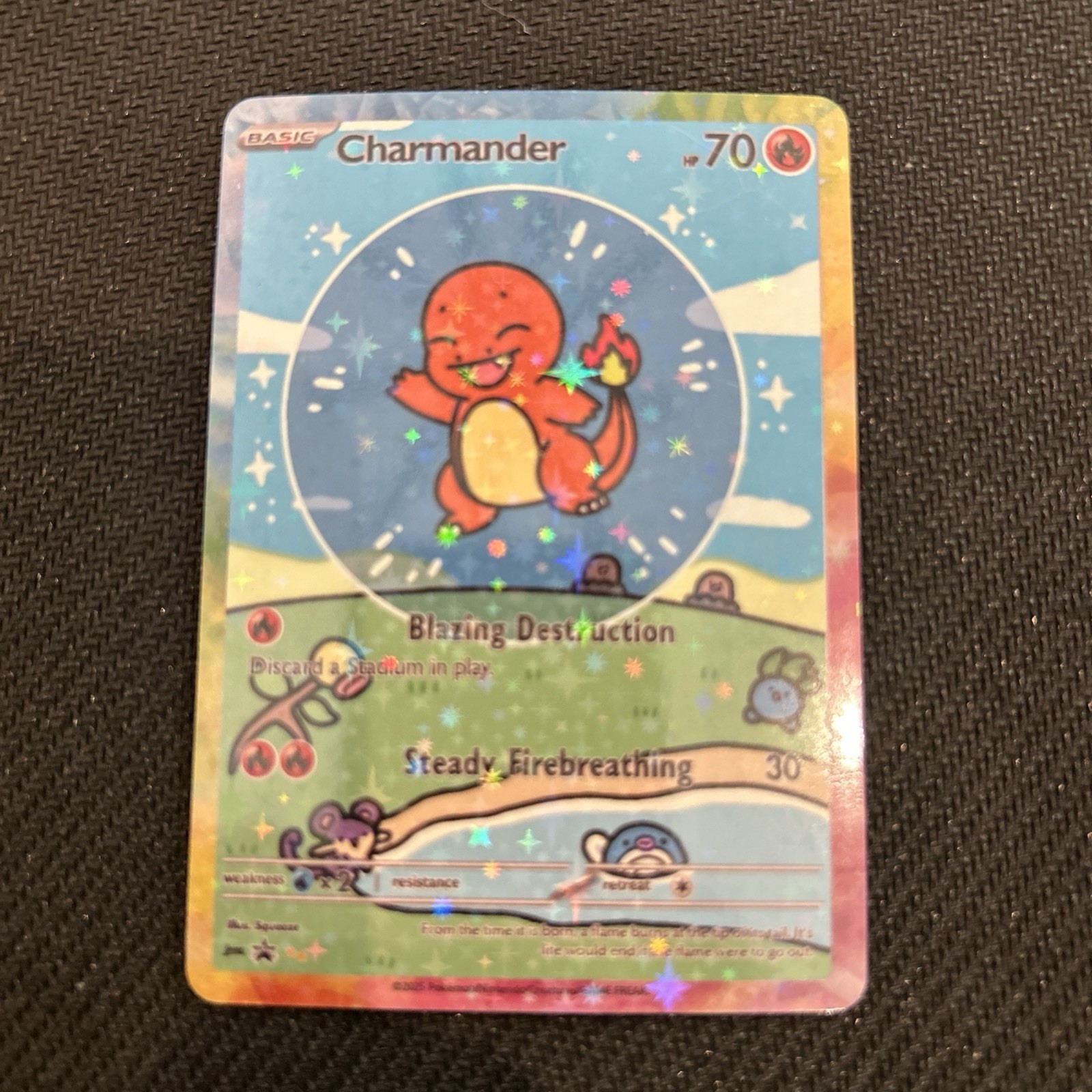 Pokemon Bubble Charmander  Special Doujin Art Starry Holo Card