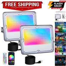 RGB LED Flood Lights Outdoor,Color Changing,30W 300W Equivalent,3000LM, Works...