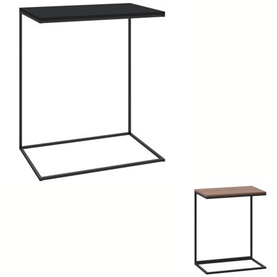 Side Table C-Shaped Centre End Table Coffee Table Black Engineered Wood vidaXL - Picture 1 of 14