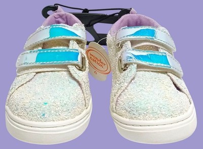 Glittery Infant/Toddler Shoes Size 6 Easy On/Off Sneakers by Wonder Nation 
