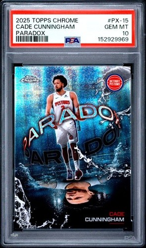 2025 TOPPS CHROME CADE CUNNINGHAM PARADOX SSP #PX-15 PSA 10 GEM MINT