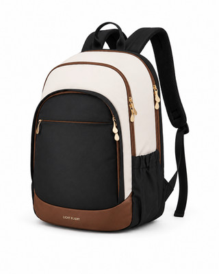 LIGHT FLIGHT Travel Backpack for Women 15.6'' Laptop Backpack Beige Black New w/ 