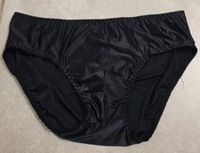 Mens Silk Bikini Satin Black Briefs Knickers Underwear Panties Size XL