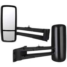 1Pair Black Mirrors Complete Truck L+R Side For 2013-2019 Kenworth T680 T880