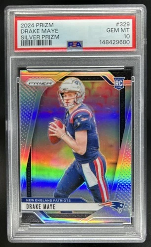 2024 Panini Prizm Drake Maye RC Silver Rookie #329 Patriots PSA 10 GEM MINT