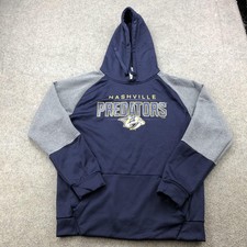 Nashville Predators Hoodie Mens Medium Navy Gray NHL Hockey Pullover Sweatshirt