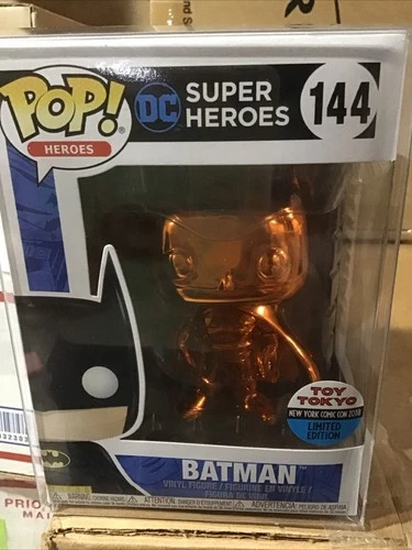 Funko Pop! DC Super Heroes: Batman #144 Orange Chrome NYCC 18 Toy Tokyo LE