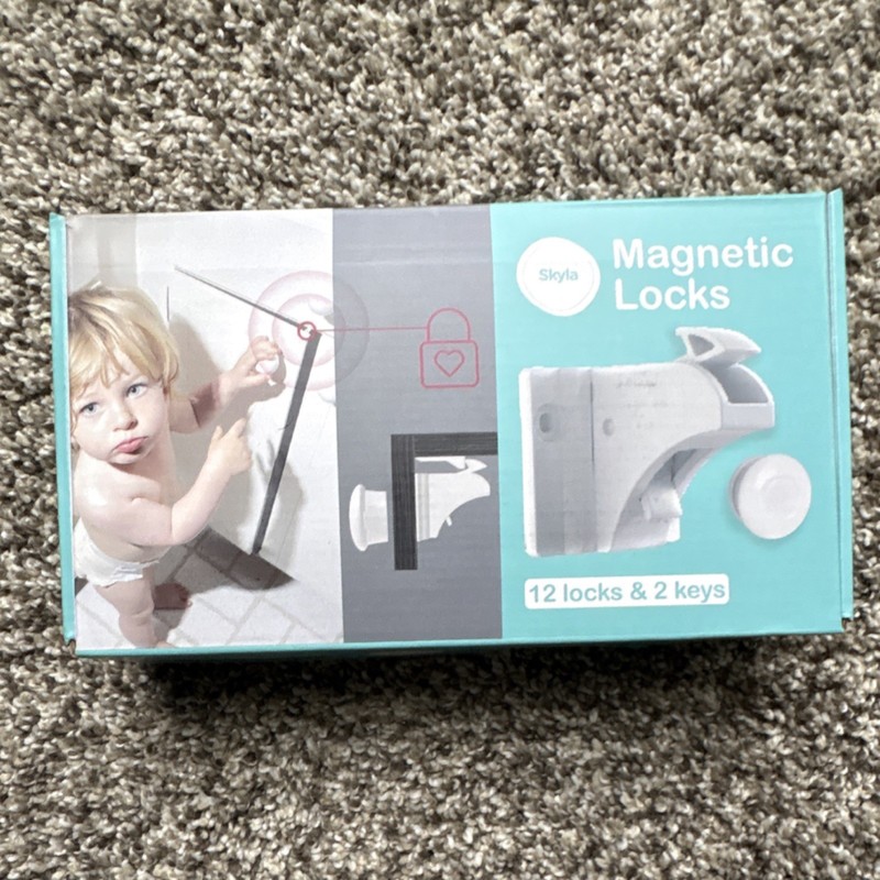 Skyla QS21 Magnetic Cabinet Locks Baby Safety Set 12 Locks & 2 Keys Child Proof