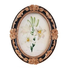 Kangce Vintage Picture Frames 4x6 Oval Black And Gold Antique Ornate Picture