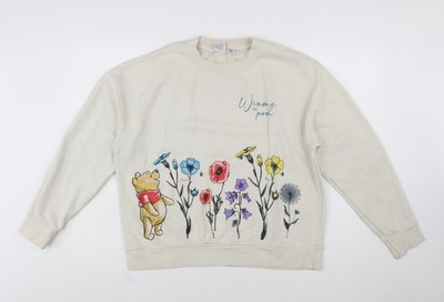 Disney Winnie Puuh Sweatshirt beige Blumen Damen M Primark