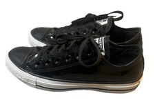 Converse Chuck Taylor All Star Low Top Womens Size 7 Black Paten Leather