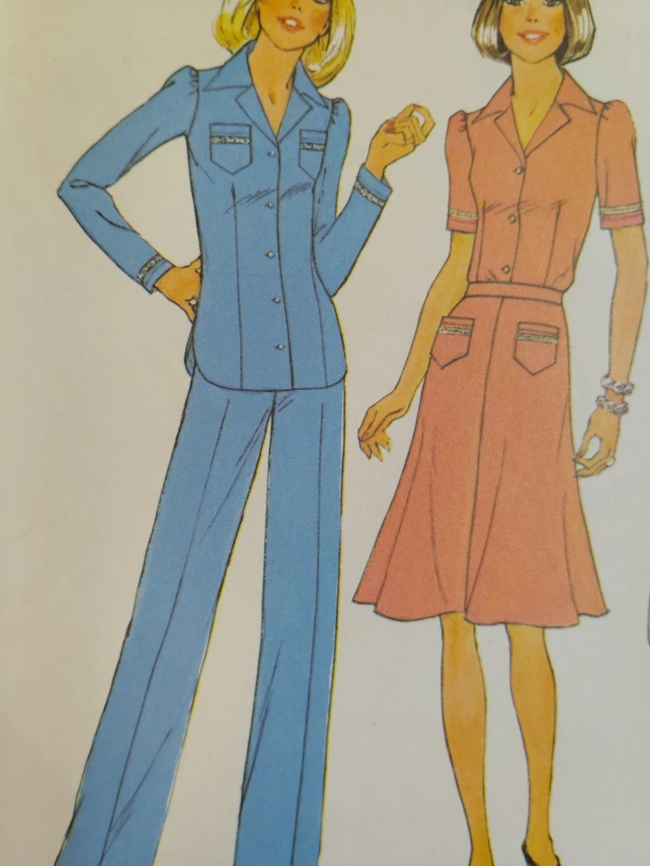 Simplicity 6860 Dress Top Skirt Pants Sewing Pattern Ladies 12 UC Wide Leg VTG - Image 3 of 4