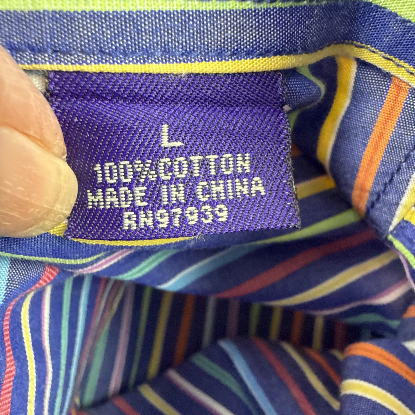 Alan Flusser Button Down Multi Colored Striped Lo… - image 9