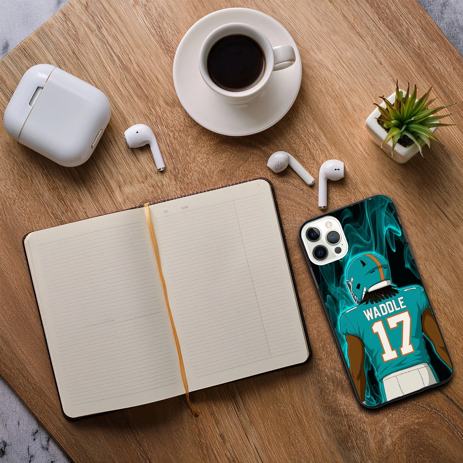 Jaylen Waddle iPhone Case & Galaxy Case Football Miami Dolphins Cover