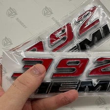 Glossy 392 HEMI Left & Right Emblems Badges For Charger Fender Nameplate Decals