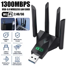 USB 3.0 High Speed Wireless Network Adapter 1200Mbps w 4 Antenna for Desktop PC​