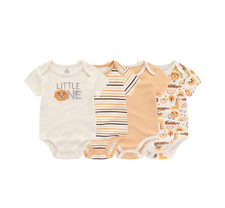 4pcs Fashion Short Sleeve Cartoon Baby Boy Girl Bodysuit 100 Cotton Newborn Boy
