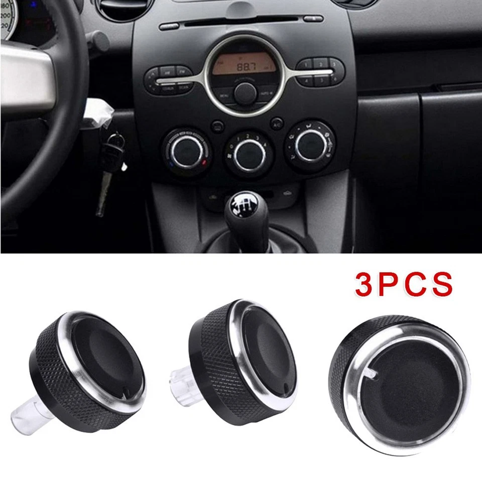 Switch Knob For Mazda 2 Demio 2007-14 Black Air Conditioner New Practical - Image 3 of 4