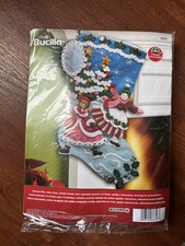 Bucilla 86357 "Skaters" Felt Stocking Kit 18" RARE HTF