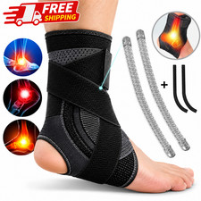 Ankle Brace Support Compression Sleeve Pain Relief Plantar Fasciitis Foot Wrap M
