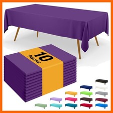 Disposable Table Cloth - 10 Pack, 54 x 108 Inch Waterproof Rectangle Tableclo...
