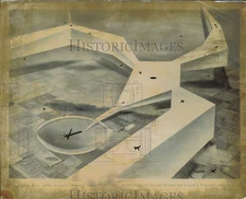1962 Press Photo Drawing gives concrete form to invisible airport highways