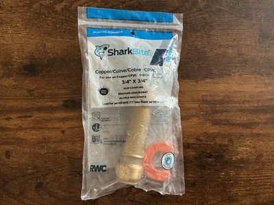 SHARKBITE  3/4  SLIP COUPLING FOR USE ON COPPER, CPVC    #U3016LFZC