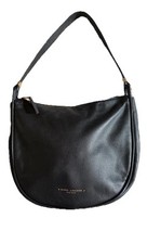 Marc Jacobs The Groove Hobo Bag Purse Black Pebbled Leather Zip Flap Magnet