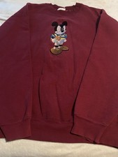 Vintage 90s Mickey Mouse Athletics Football Crewneck Sweatshirt Size XL USA Made