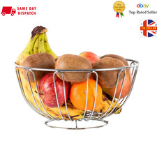 Chrome Fruit Bowl Round Shape | Fruit Basket & Fruit Washing Strainer UK stock