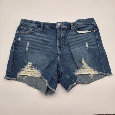 Sofia Jeans by Sofia Vergara Lila Short Distressed Denim Cutoff Blue Womens 16