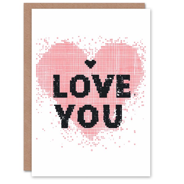 Ich Liebe Dich, Einfaches Pixel-Herz, Jahrestag, Valentinstag Valentinskarte-image