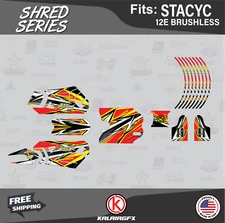 Graphics Kit for STACYC 12E Brushless Electric Bike (All Years) Shred - Red