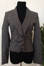 NWT H M Women's Career Grey Houndstooth Polyester Blend Blazer Jacket Size 6