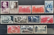 France 1948 Lot 12 timbres n°793/794 + 803/805 + 814/819 + 822, Oblitérés =6,90€