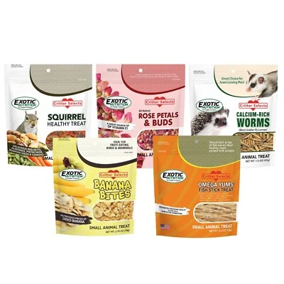 EXOTIC NUTRITION Squirrel Treat Bundle - Healthy & Unique Treat - Flying Squirrel, Prairie Dog