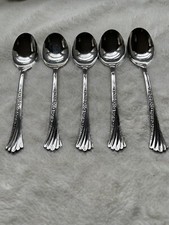 5 Soup Spoons Oneida SPRING GLEN Stainless Distinction Deluxe 6 7/8  