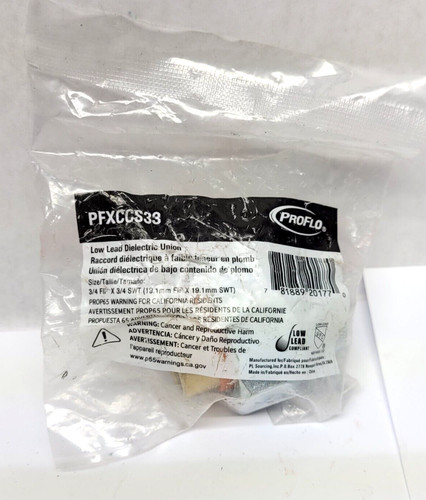 ProFlo Low Lead Dielectric Union 3/4 FIP x 3/4 SWT PFXCCS33
