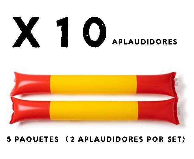 Paquete de 10 Aplaudidores hinchables con bandera de España 5 Sets de 2