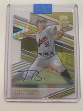 2020 Elite Extra Edition Status Die-Cut Auto Gold #D /10 Tanner Burns Cleveland 