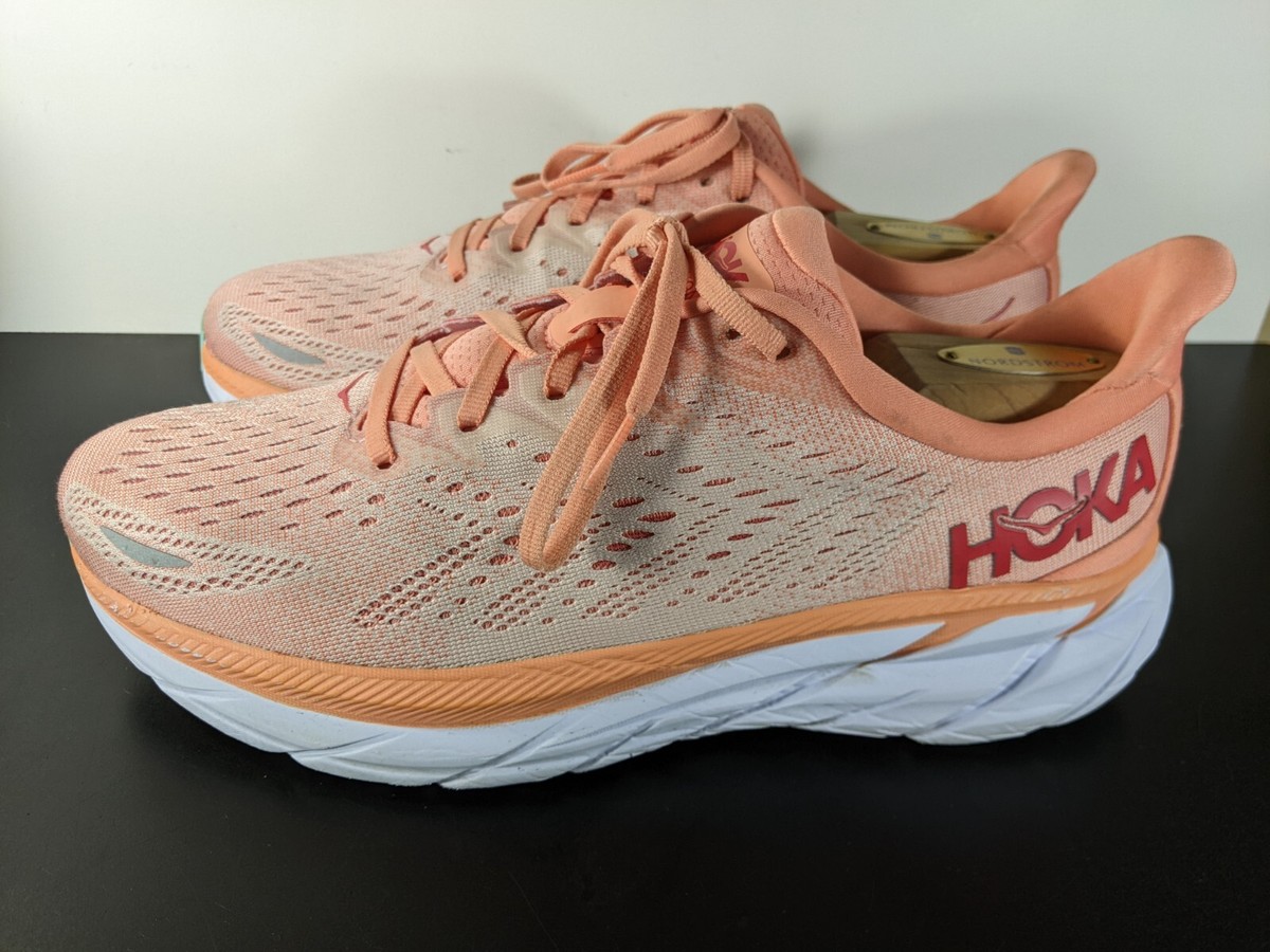 Hoka Coral Orange Gradient Running Shoes SIZE 10 NOX BOX! Hoka Bondi 8 Running Shoes Athletic Women 10.5B Coral Peach  main image 4