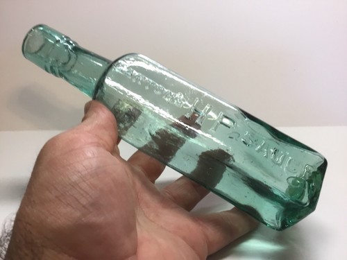 Antique Rich Aqua HP Sauce Bottle.