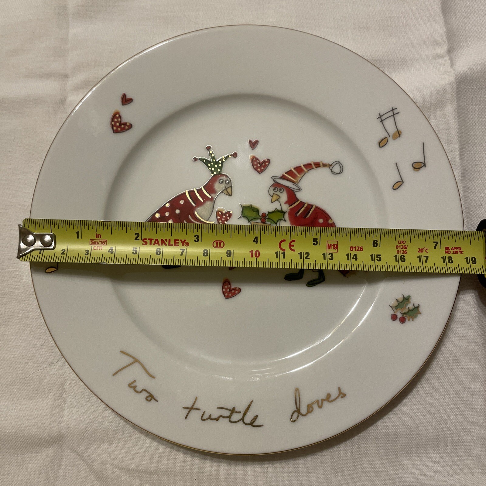 Pair House of Fraser Bone China Side Plates 2 Turtle Doves 12 Days Of