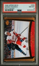 1998 Upper Deck #262 Sergei Fedorov Exclusives /100 PSA 8 Red Wings HOF 