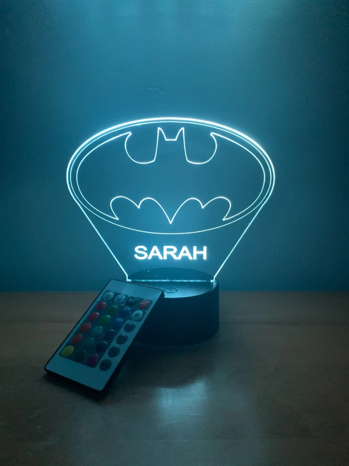 Batman Light Up Night Light Personalized FREE Character LED Table Lamp - Image 2 of 4