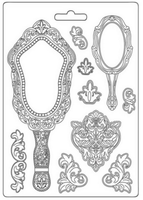 Soft Mould-Stamperia-Flexible GießForm-A5-Rose ParfüM Spiegel-K3Pta5639