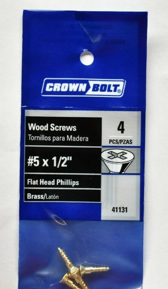 #5 x 1/2" cabeza plana avellanador latón macizo madera tornillos Phillips (cantidad 50-100) Foto 2 de 4